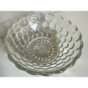 VINTAGE 1940s ANCHOR HOCKING Bubble Glass Serving Trinket Bowl 4”